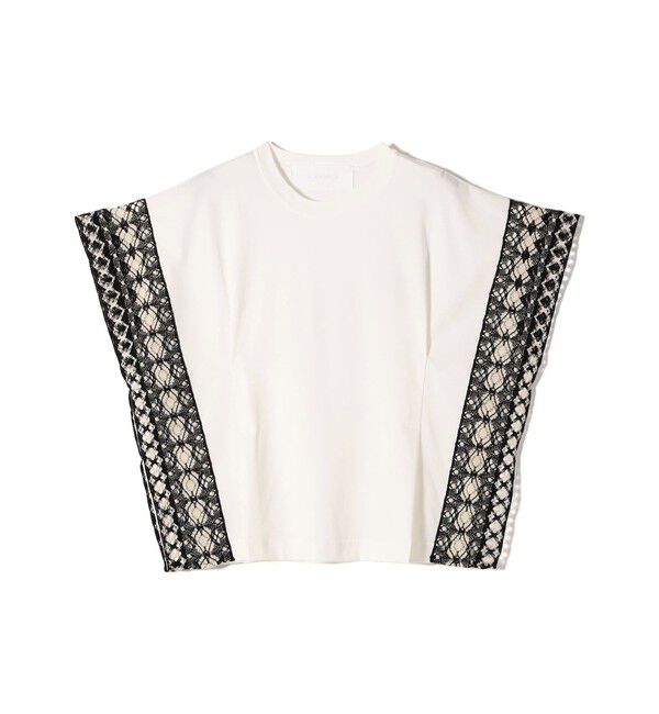 SHIPS for women「assiette:〈手洗い可能〉トーション レース ポンチョ カットソー」|Tシャツ・カットソー|ホワイト