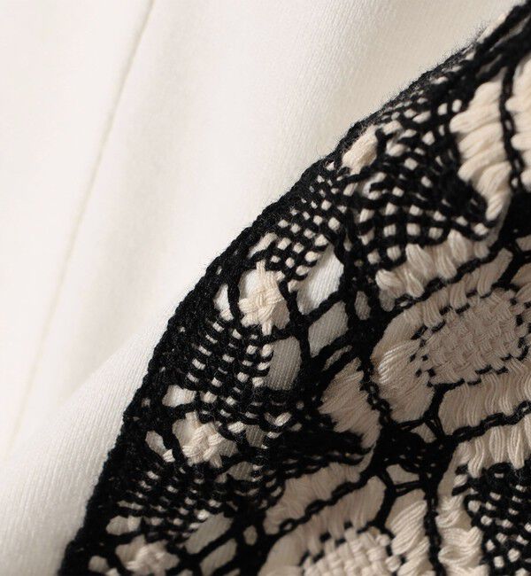 SHIPS for women「assiette:〈手洗い可能〉トーション レース ポンチョ カットソー」|Tシャツ・カットソー|