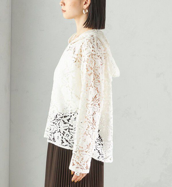 SHIPS for women「〈手洗い可能〉レース ジップアップ パーカ」|パーカー|