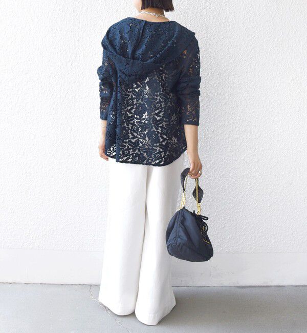 SHIPS for women「〈手洗い可能〉レース ジップアップ パーカ」|パーカー|