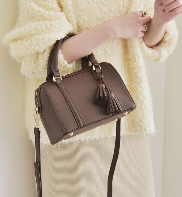 quaranciel「quaranciel: 2way タッセル チャーム ミニ ボストン バッグ」|ショルダー・メッセンジャー|