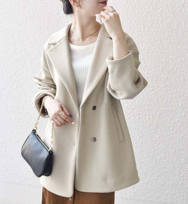 SHIPS any「SHIPS any:〈洗濯機可能〉ダンボール コクーン テーラード ミディ コート」|チェスターコート|