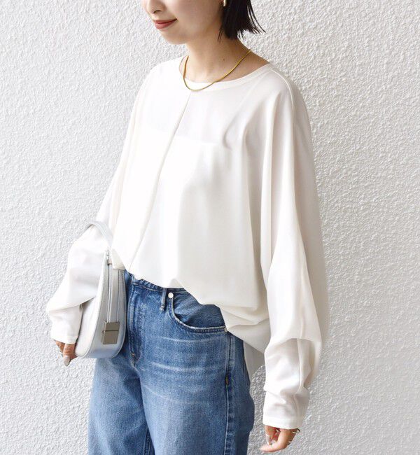 SHIPS for women「〈手洗い可能〉前後 2WAY シアー ドルマン ブラウス」|シャツ・ブラウス|