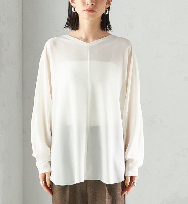 SHIPS for women「〈手洗い可能〉前後 2WAY シアー ドルマン ブラウス」|シャツ・ブラウス|