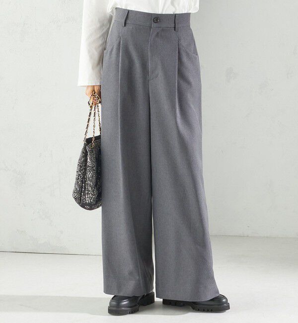 SHIPS for women「〈手洗い可能〉ソフィー ツイル ストレッチ ポケット デザイン パンツ」|スラックス|