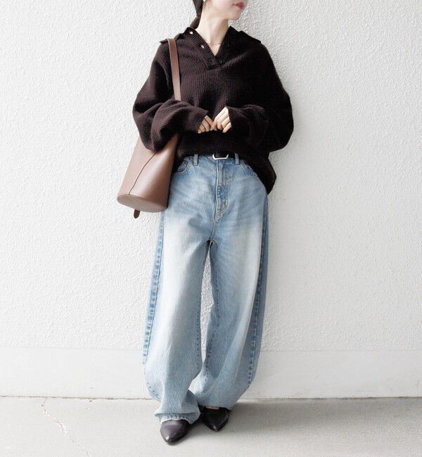 SHIPS any「SHIPS any:〈手洗い可能〉AQUA カシミヤ ミックス ポロ ニット」|ニット・セーター|