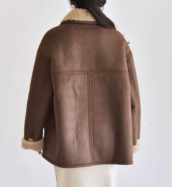 quaranciel「quaranciel: ムートンライク ボア ボンディング ジャケット コート」|その他|