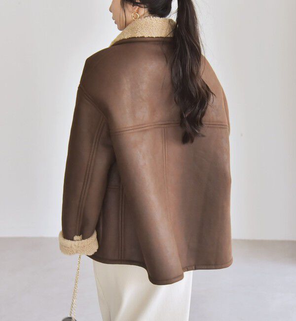 quaranciel「quaranciel: ムートンライク ボア ボンディング ジャケット コート」|その他|