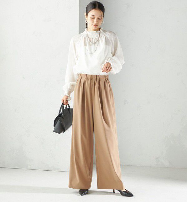 SHIPS for women「〈洗濯機可能〉ストレッチ ツイル イージー タック パンツ」|その他|