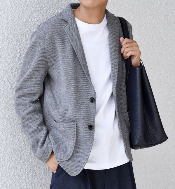 SHIPS any「SHIPS any:〈洗濯機可能〉TEXBRID(R) タックハニカム ニッティング ジャケット 25AW◇」|テーラードジャケット|チャコールグレー