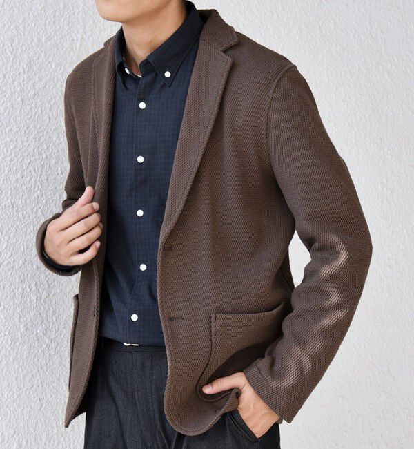 SHIPS any「SHIPS any:〈洗濯機可能〉TEXBRID(R) タックハニカム ニッティング ジャケット 25AW◇」|テーラードジャケット|キャメル