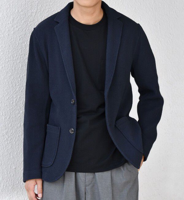 SHIPS any「SHIPS any:〈洗濯機可能〉TEXBRID(R) タックハニカム ニッティング ジャケット 25AW◇」|テーラードジャケット|ネイビー