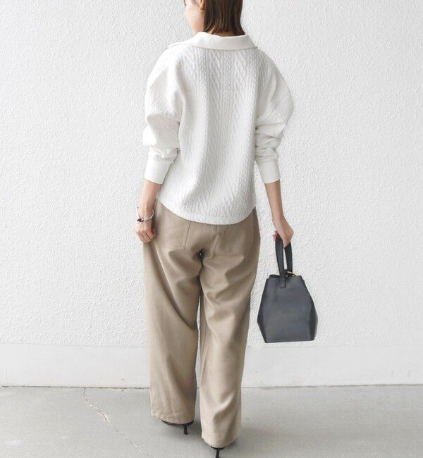 SHIPS for women「【WEB限定】〈手洗い可能〉ケーブル ジャージー ポロ プルオーバー」|Tシャツ・カットソー|