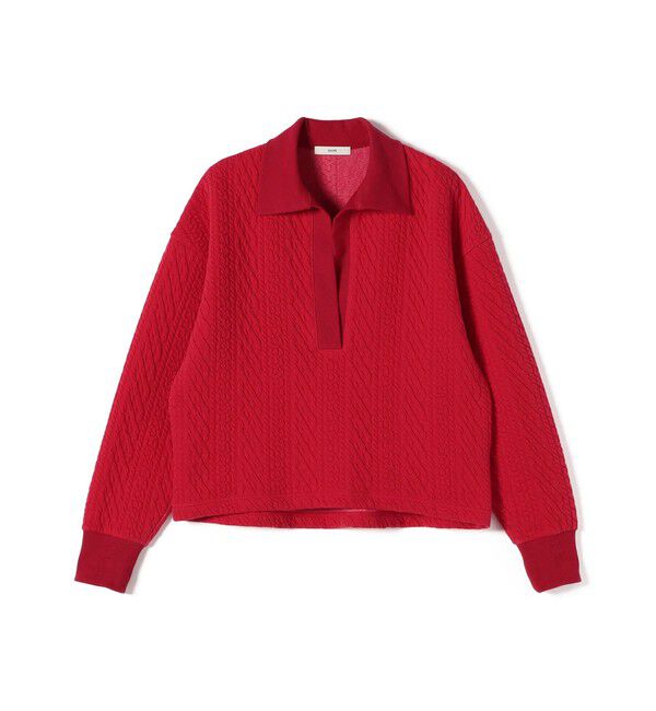 SHIPS for women「【WEB限定】〈手洗い可能〉ケーブル ジャージー ポロ プルオーバー」|Tシャツ・カットソー|