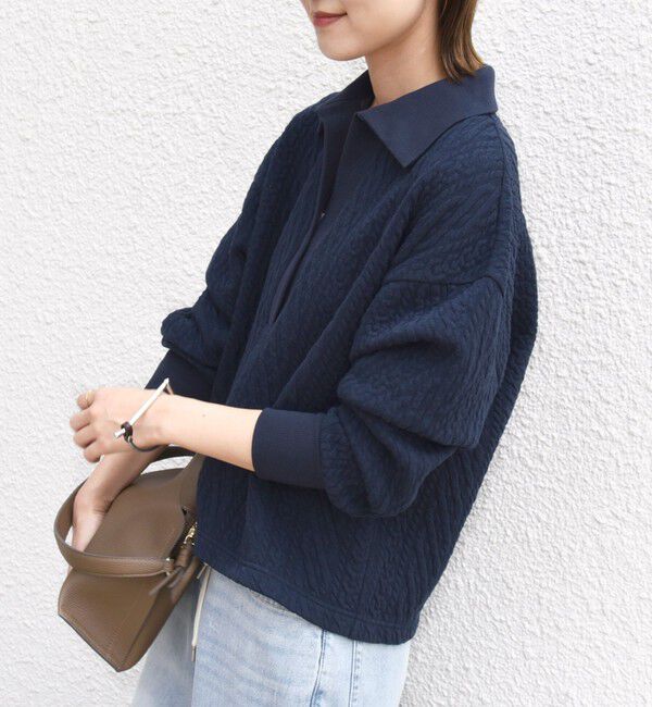 SHIPS for women「【WEB限定】〈手洗い可能〉ケーブル ジャージー ポロ プルオーバー」|Tシャツ・カットソー|