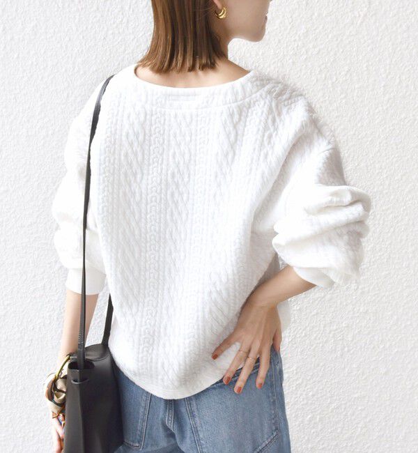 SHIPS for women「〈手洗い可能〉ケーブル ジャージー スキッパー プルオーバー」|Tシャツ・カットソー|