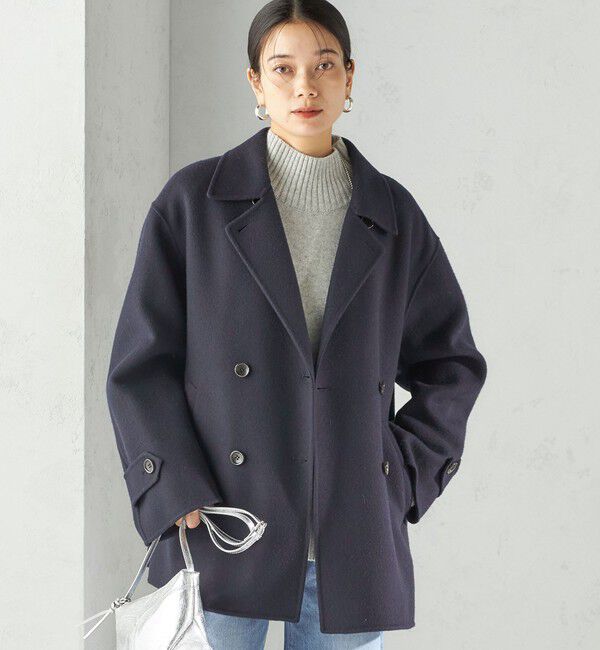 SHIPS for women「SUPER140 ダブル フェイス ショート コート」|ピーコート|