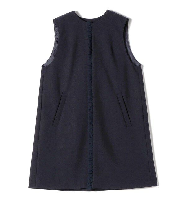 SHIPS for women「【SHIPS別注】kaene:〈洗濯機可能〉ダンボール フリル ロング ジレ（セレモニー対応可）」|ベスト・ジレ|