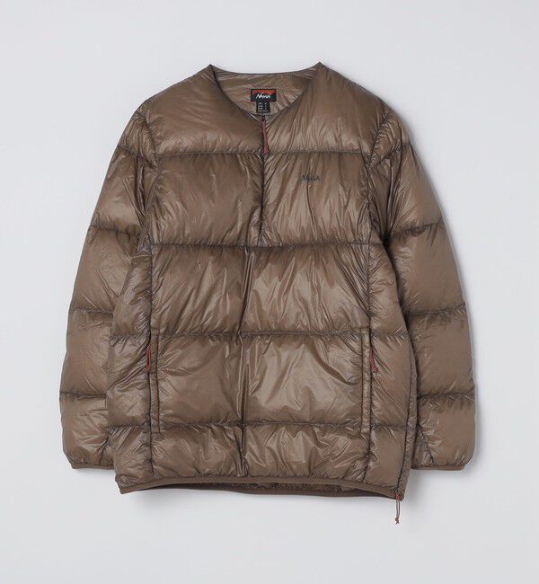 SHIPS「NANGA: MOUNTAIN LODGE DOWN CREW」|ダウン|カーキ