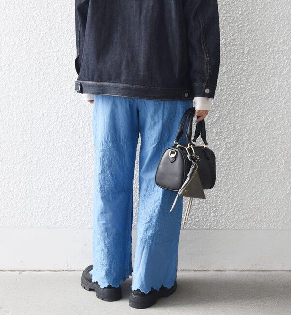 SHIPS any「bon_meur:〈洗濯機可能〉ロゴ エンブロイダリー パッチワーク ワイド パンツ」|その他|