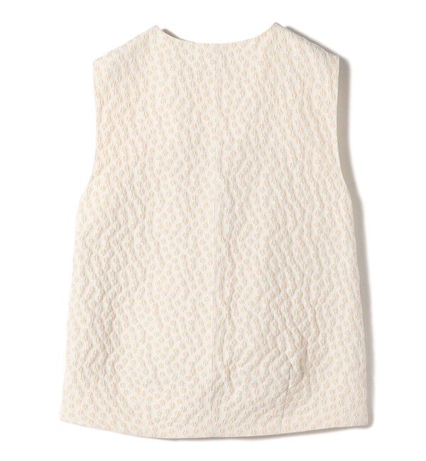 SHIPS for women「ミニ フラワー ジャカード パール モチーフ ボタン ジレ（セレモニー対応可）」|ベスト・ジレ|