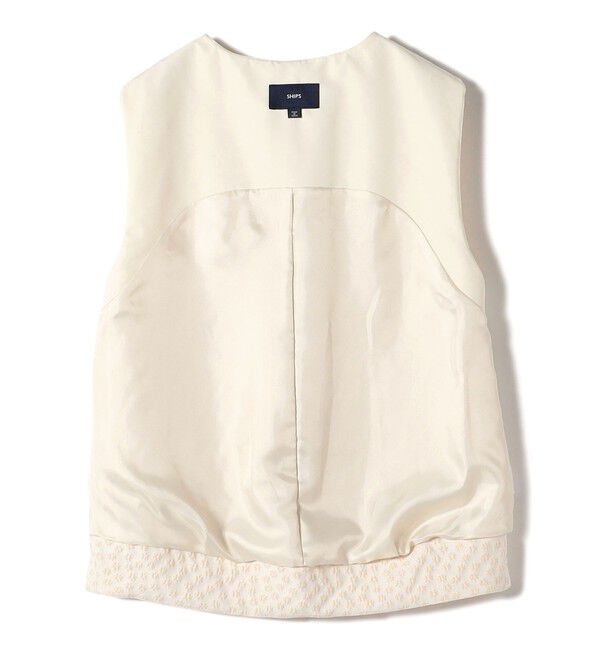 SHIPS for women「ミニ フラワー ジャカード パール モチーフ ボタン ジレ（セレモニー対応可）」|ベスト・ジレ|