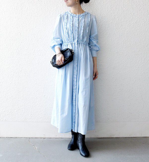 SHIPS any「SHIPS any:〈洗濯機可能〉キャンブリック Aライン フリル シャツ ワンピース」|ワンピース|