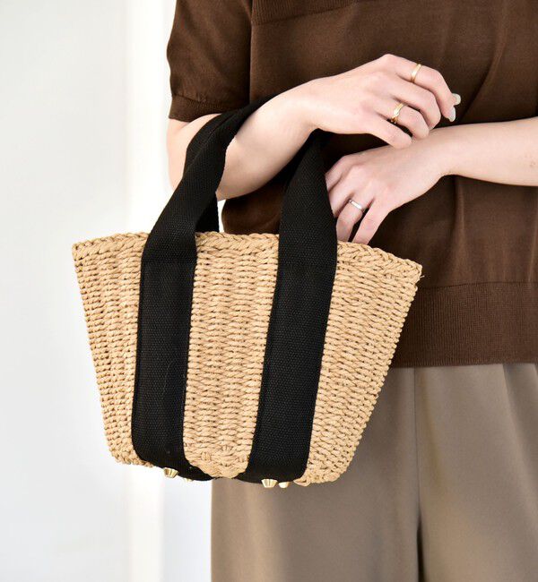 quaranciel「quaranciel: バイカラー テープハンドル ペーパー トート バッグ」|トートバッグ|