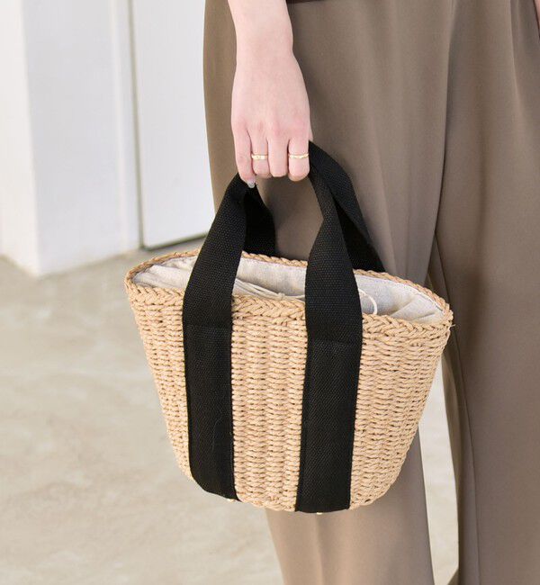 quaranciel「quaranciel: バイカラー テープハンドル ペーパー トート バッグ」|トートバッグ|