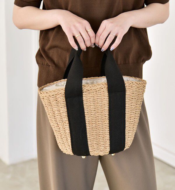 quaranciel「quaranciel: バイカラー テープハンドル ペーパー トート バッグ」|トートバッグ|