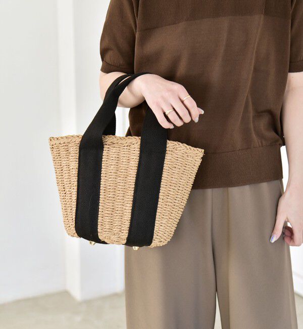 quaranciel「quaranciel: バイカラー テープハンドル ペーパー トート バッグ」|トートバッグ|