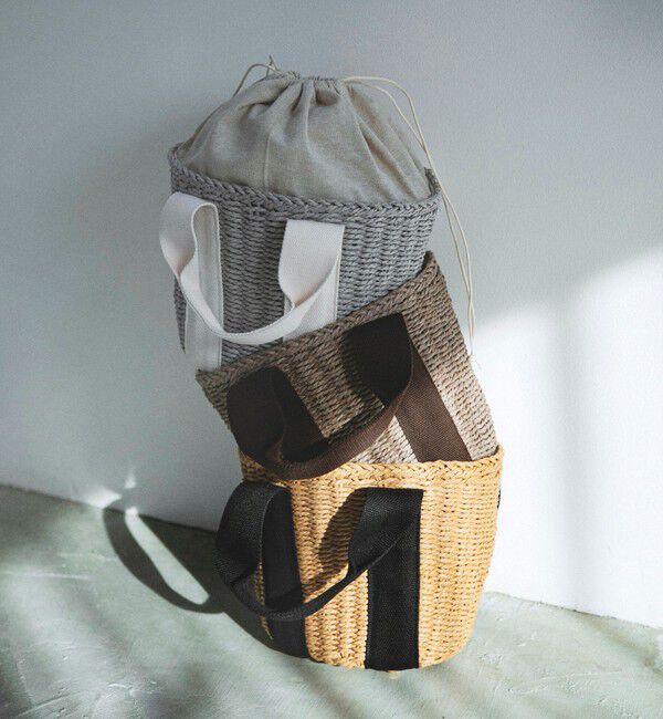 quaranciel「quaranciel: バイカラー テープハンドル ペーパー トート バッグ」|トートバッグ|