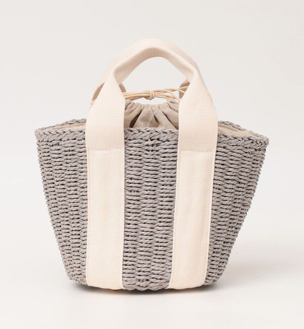 quaranciel「quaranciel: バイカラー テープハンドル ペーパー トート バッグ」|トートバッグ|