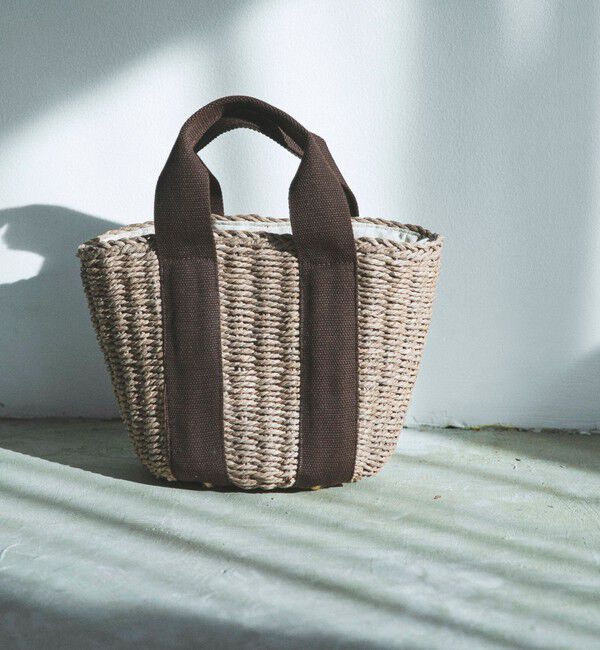 quaranciel「quaranciel: バイカラー テープハンドル ペーパー トート バッグ」|トートバッグ|ベージュ