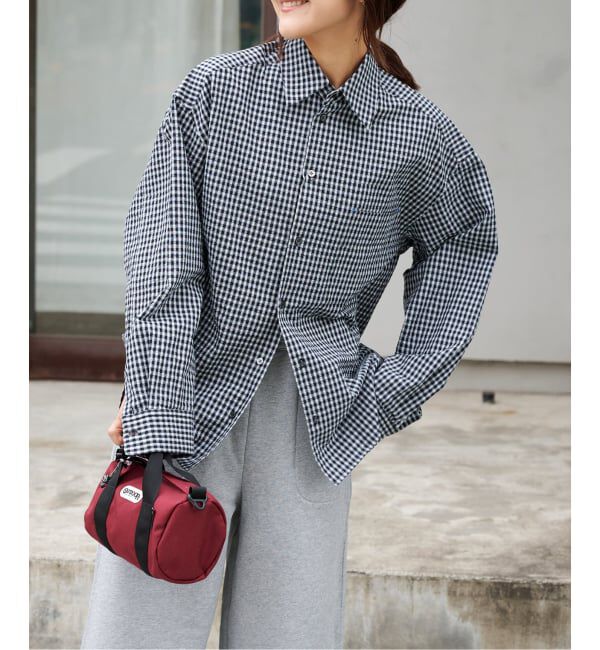 OUTDOOR PRODUCTS Usual Things「コットンサッカーチェックワイドシャツ セットアップ対応」|シャツ・ブラウス|