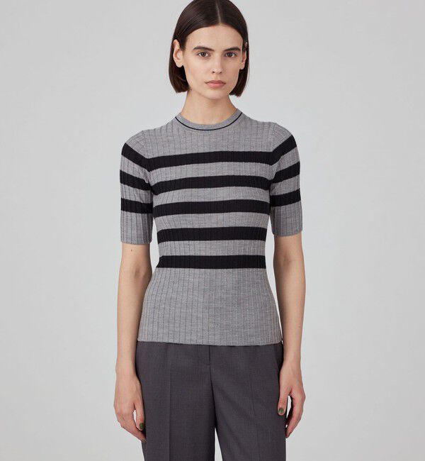 TOMORROWLAND collection「カシミヤシルクリブ ハーフスリーブプルオーバー」|ニット・セーター|