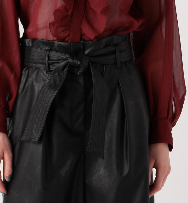 Ballsey「レザーライクウェットクロス ハイウエストハーフパンツ」|その他|