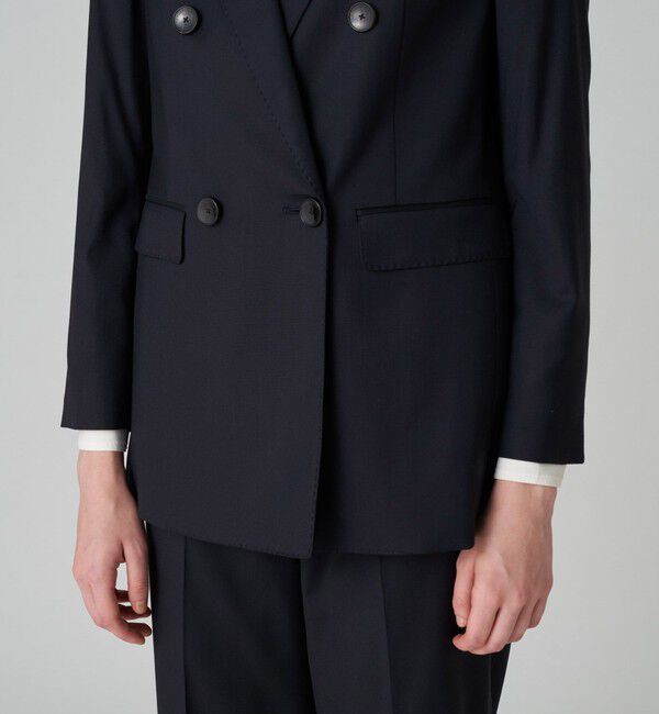 TOMORROWLAND collection「シャイニーピンヘッド ダブルブレストジャケット」|テーラードジャケット|