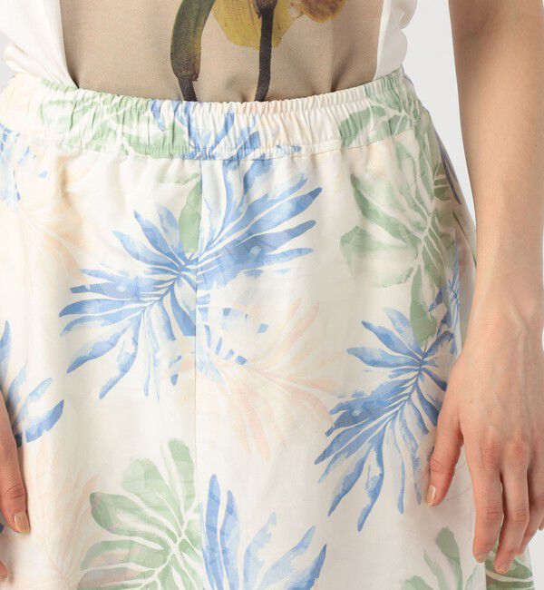 GALERIE VIE「ボタニカルジャカードプリント イージーワイドスカート」|フレア|