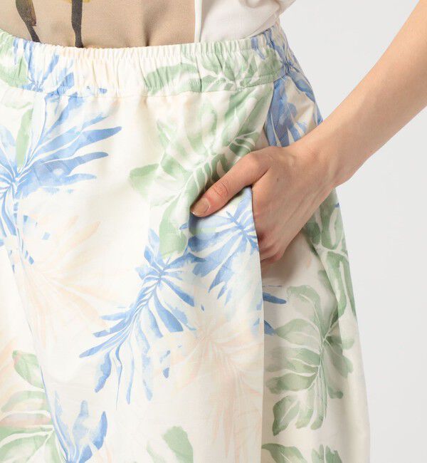 GALERIE VIE「ボタニカルジャカードプリント イージーワイドスカート」|フレア|