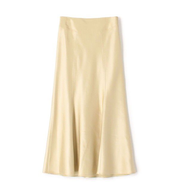 DES PRES「レザーライクサテン マーメイドマキシスカート」|フレア|41 ライトベージュ