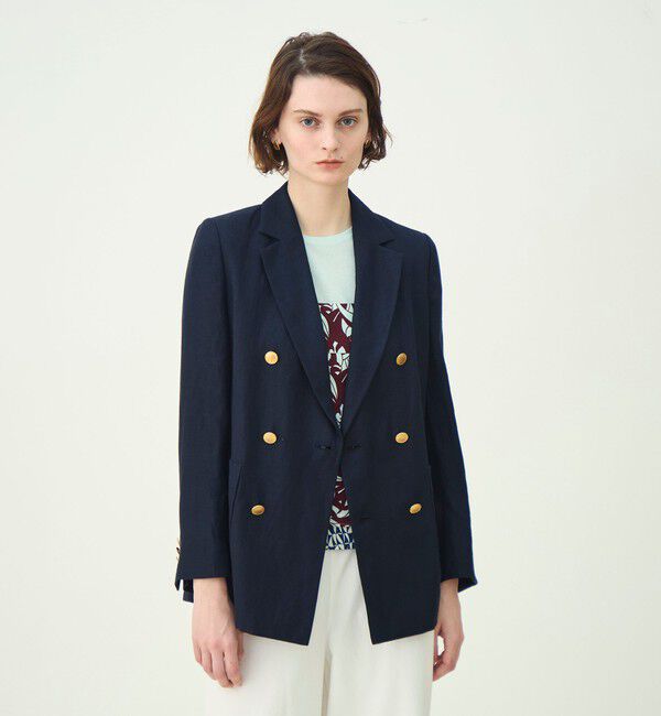 MACPHEE「リネンレーヨンツイル ダブルブレストブレザー」|テーラードジャケット|