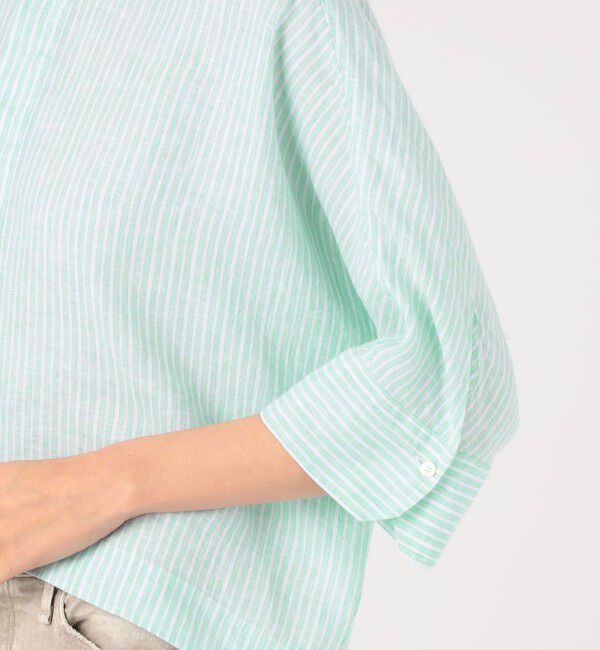 MACPHEE「リネンシャーティング クロップドシャツ」|シャツ・ブラウス|