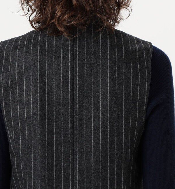 DES PRES「ウールポプリンメルトン ハイネックロングジレ」|ダウンベスト・ベスト|