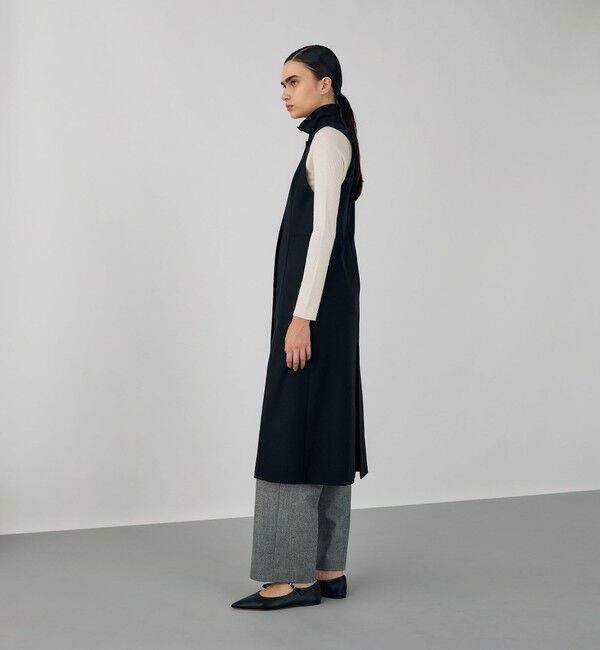 DES PRES「ウールポプリンメルトン ハイネックロングジレ」|ダウンベスト・ベスト|