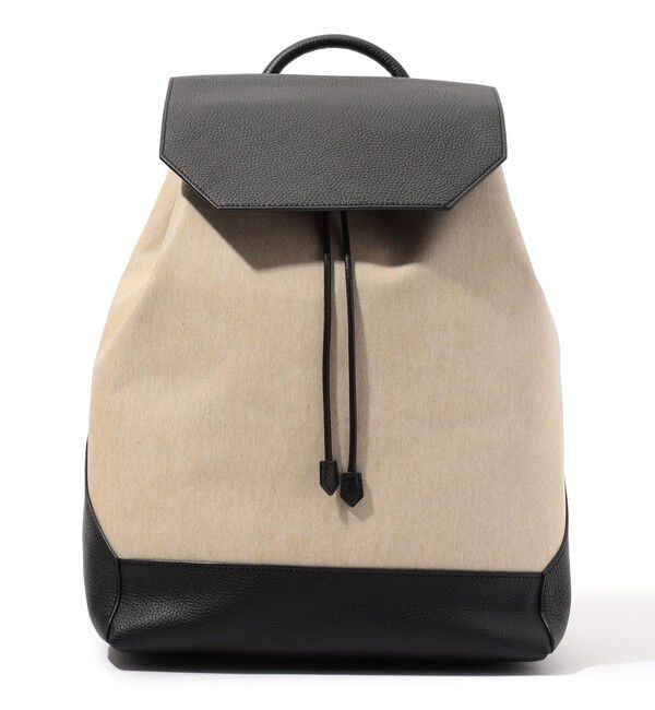 TOMORROWLAND GOODS「TOMORROWLAND キャンバスレザーコンビ バックパック」|リュック|19 ブラック