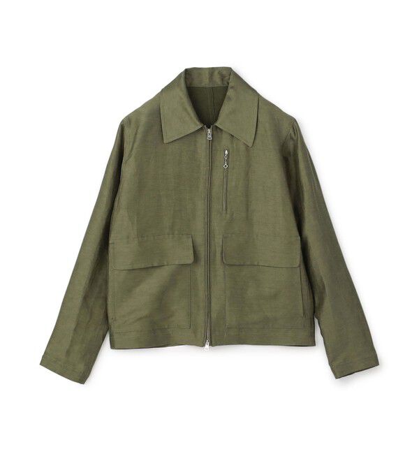TOMORROWLAND MENS「リネンキュプラ ジップアップブルゾン」|ブルゾン・スタジャン|55 グリーン