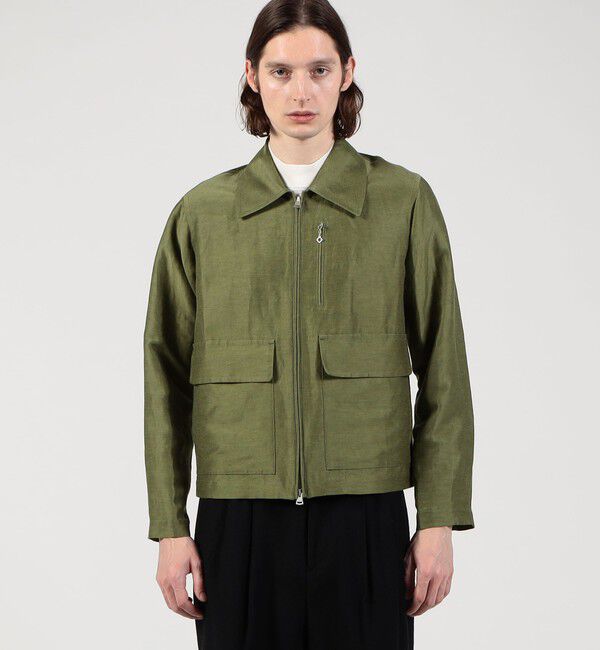 TOMORROWLAND MENS「リネンキュプラ ジップアップブルゾン」|ブルゾン・スタジャン|