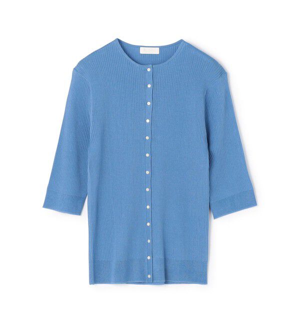 Ballsey「マーセライズドコットン クルーネックカーディガン」|カーディガン|65 ブルー