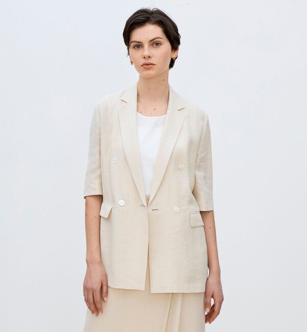 TOMORROWLAND collection「【一部WEB先行予約】レーヨンリネンオックス ハーフスリーブジャケット」|テーラードジャケット|